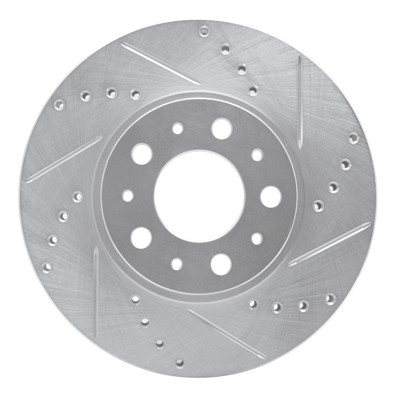 Volvo 960 Brake Rotor (1) - Front Right - R1 Concepts - Drilled & Slotted - Silver - `95-`04